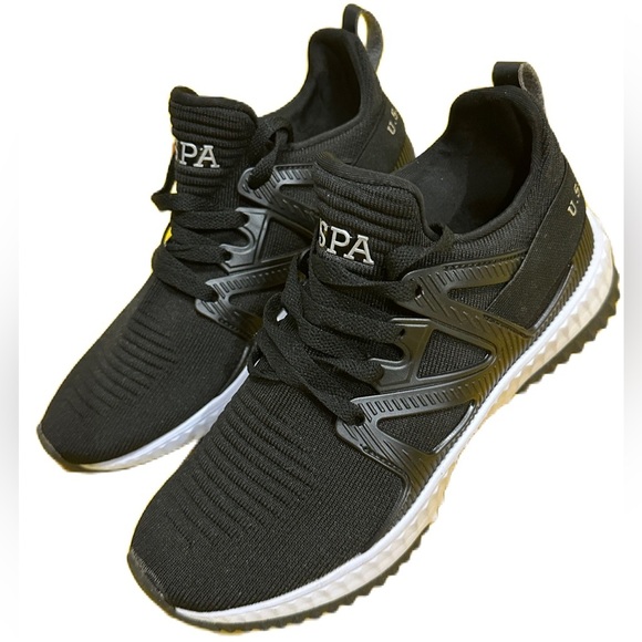 US Polo Assn Womens Size 6W Black OSLO-K Casual Running Sneakers Shoes - Picture 2 of 7